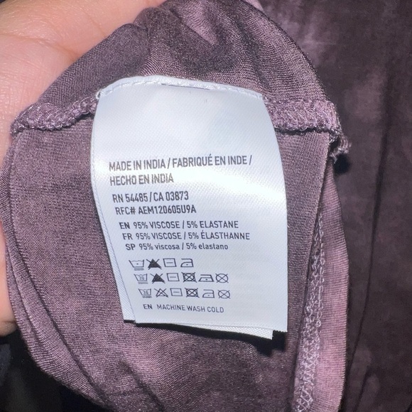 American Eagle Soft & Sexy Purple Tie Dye Bell Sleeve Long Sleeve Shirt Size M - Picture 7 of 8